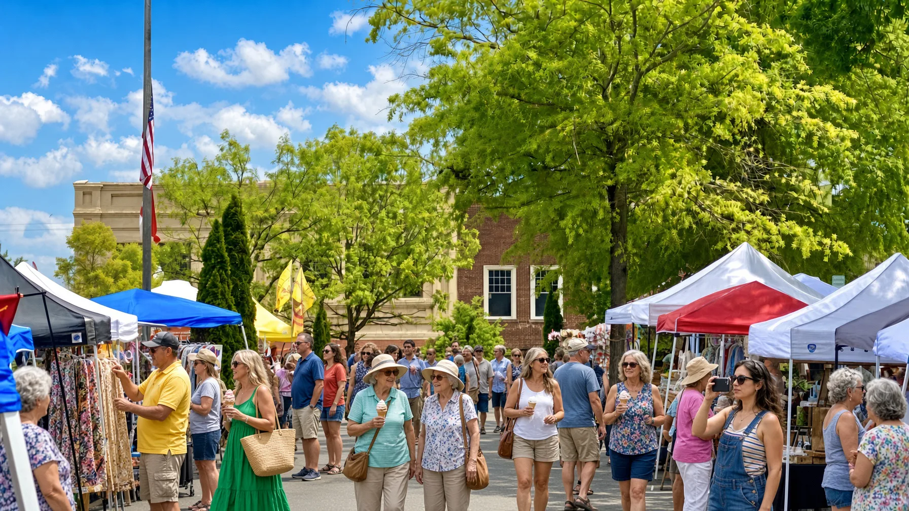 The Jackson County Courthouse square in Scottsboro on Trade Day