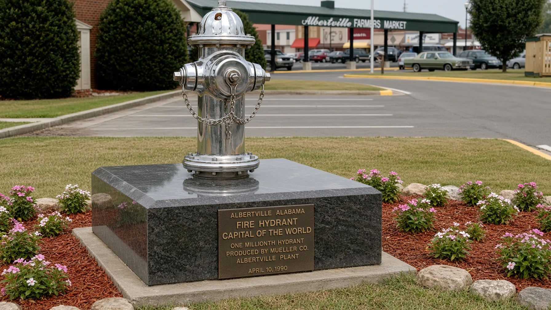 The fire hydrant monument in Albertville